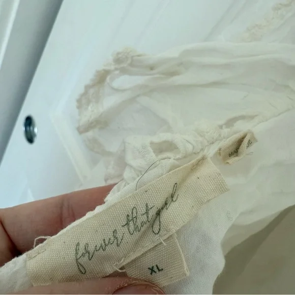 Anthropologie Forever That Girl White Tie-Back Ruffled Eyelet Dress - Picture 10 of 13